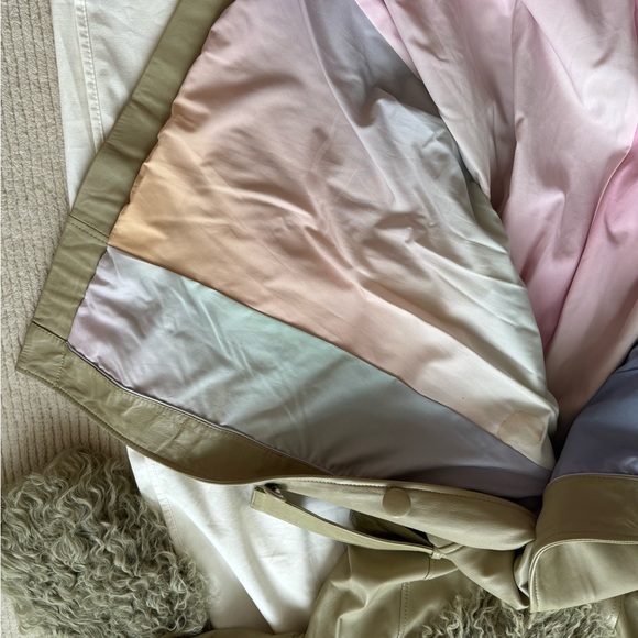 SAKS POTTS FOXY LEATHER COAT - SAGE GREEN - shearling trim leather coat - Picture 8 of 8